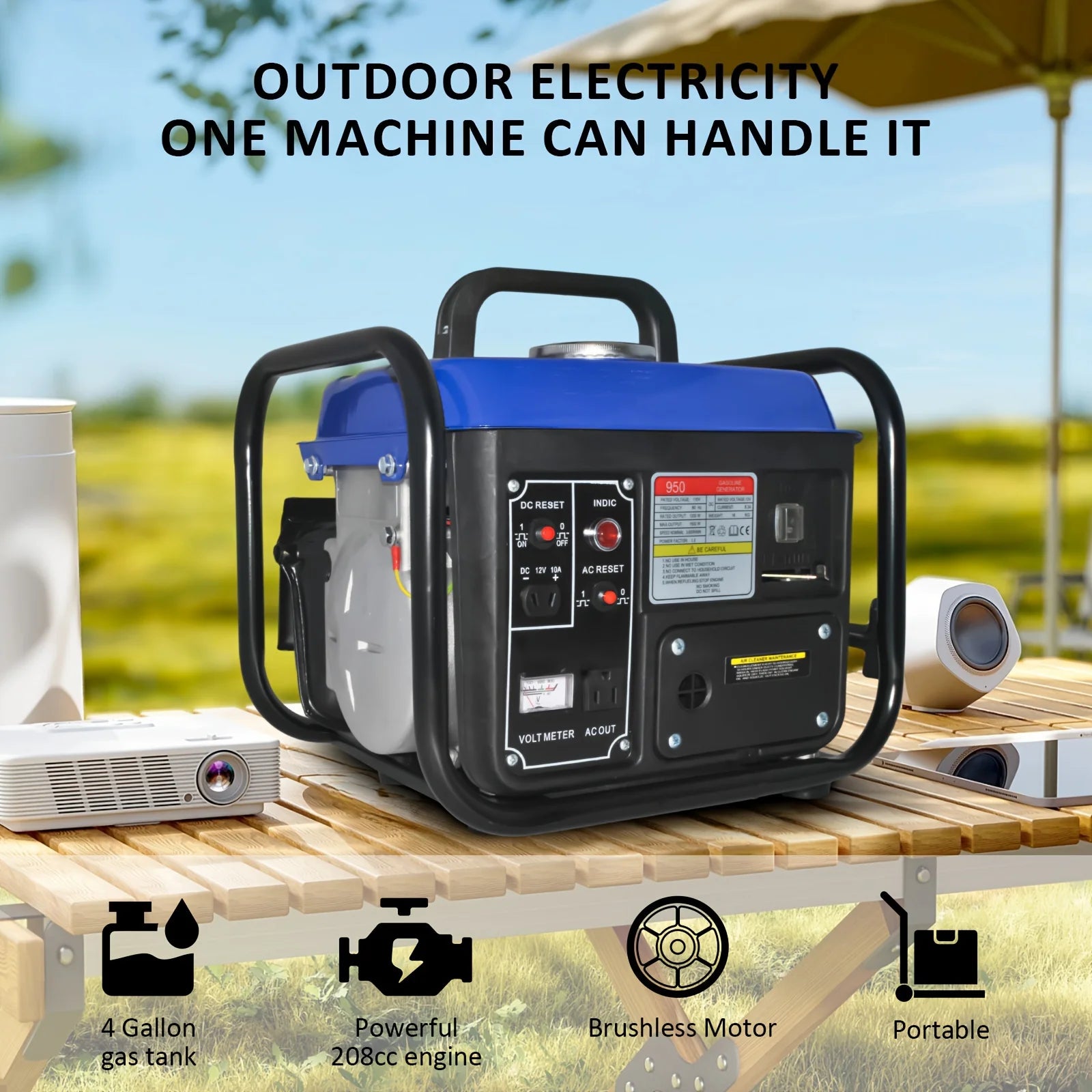 1500W Portable Generator, Small Generator For Camping Outdoor, Ultralight, EPA Compliant