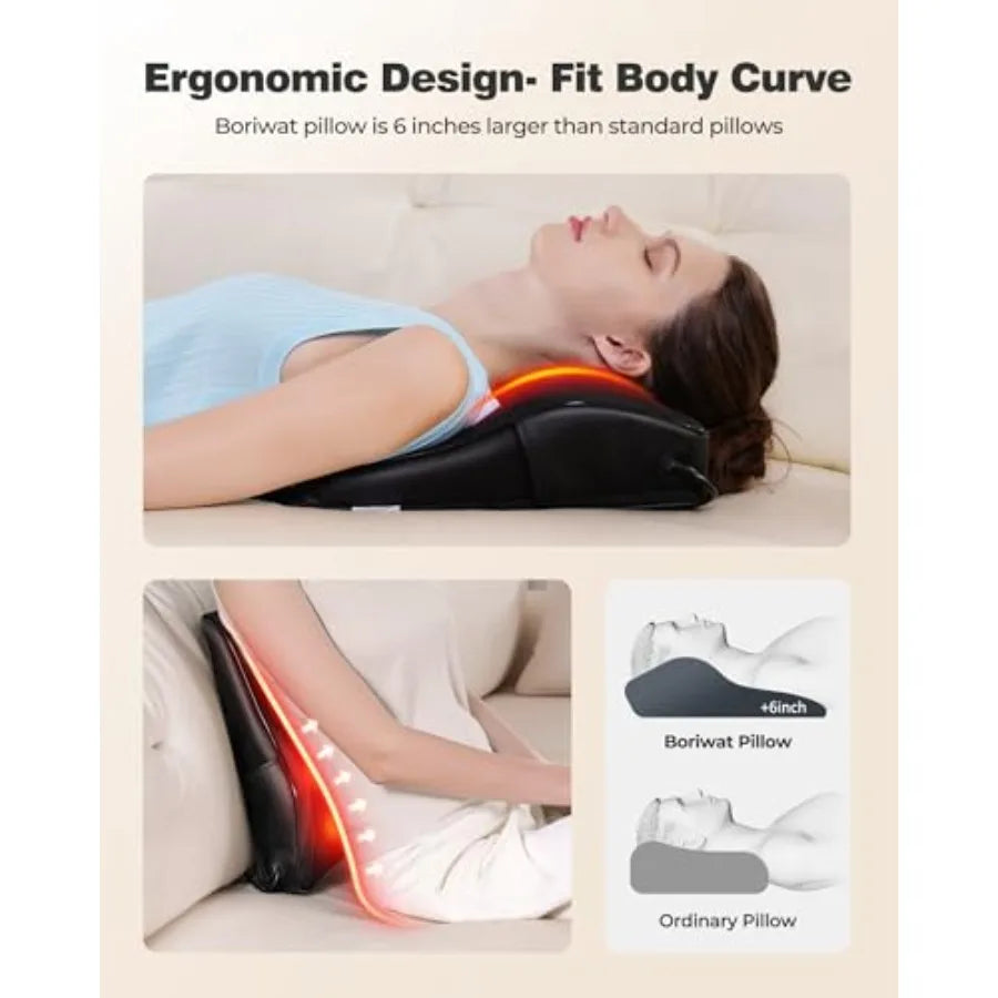 Shiatsu Neck Massager with Heat 3D Kneading Back Massage Pillow for Pain Relief Massagers for Neck and Back Shoulder Leg Gifts
