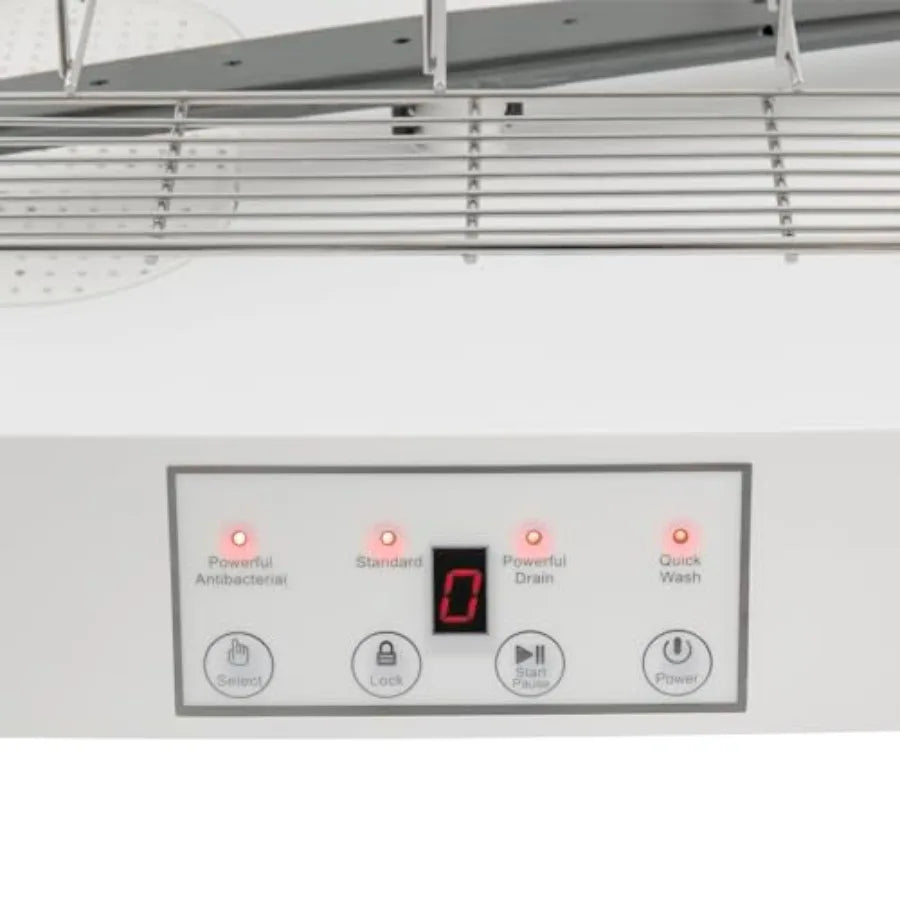 Portable 800W Electric Countertop Dishwasher with Tank and Outlet Hose for Apartments Dorms RVs 360 Rotation Touch Control 30Mi