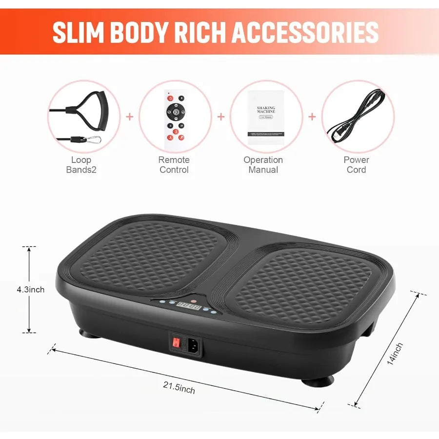 Vibration Plate Exercise Machine for Home Gym - Full Body Workout Equipment for Weight Loss Toning Cardio Fitness Lymphatic Dra