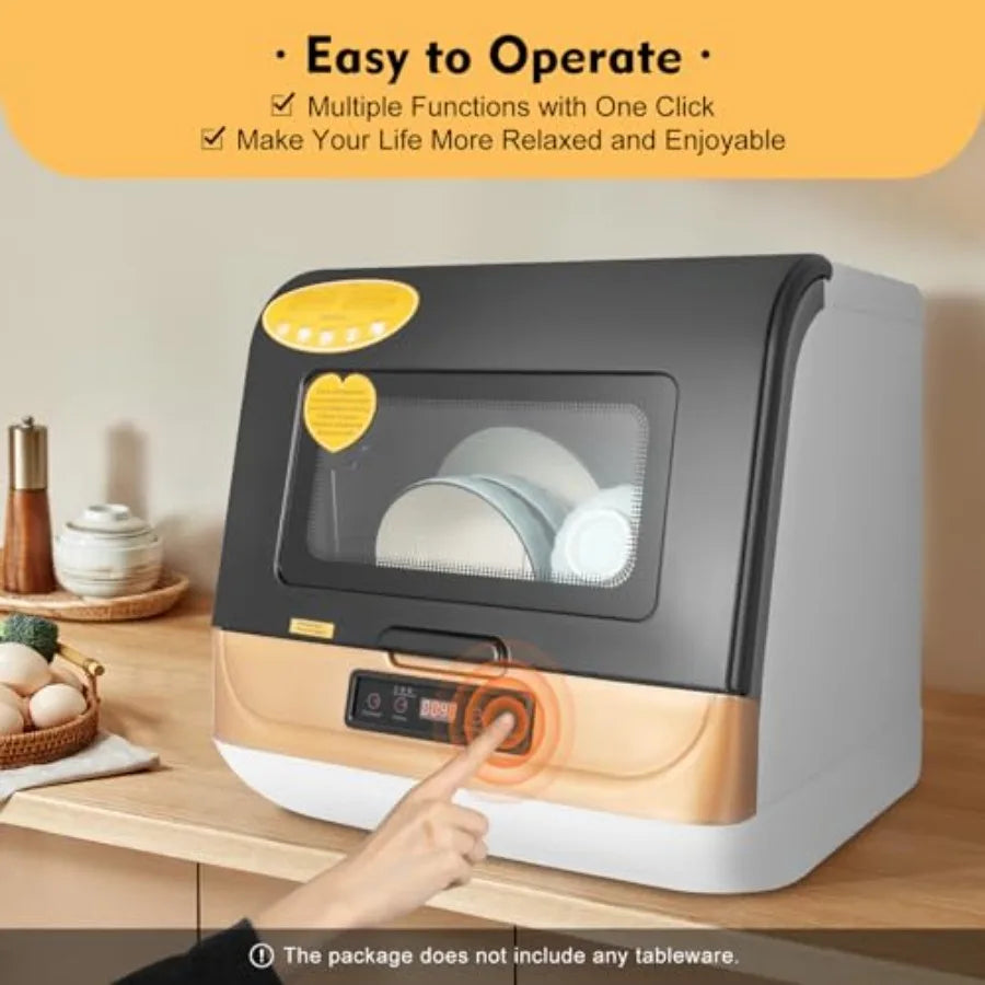 Portable Countertop Dishwasher 4 Washing Programs Mini Dishwasher 360 Rotating Spray Dish Washing Machine for Home rtments RV V