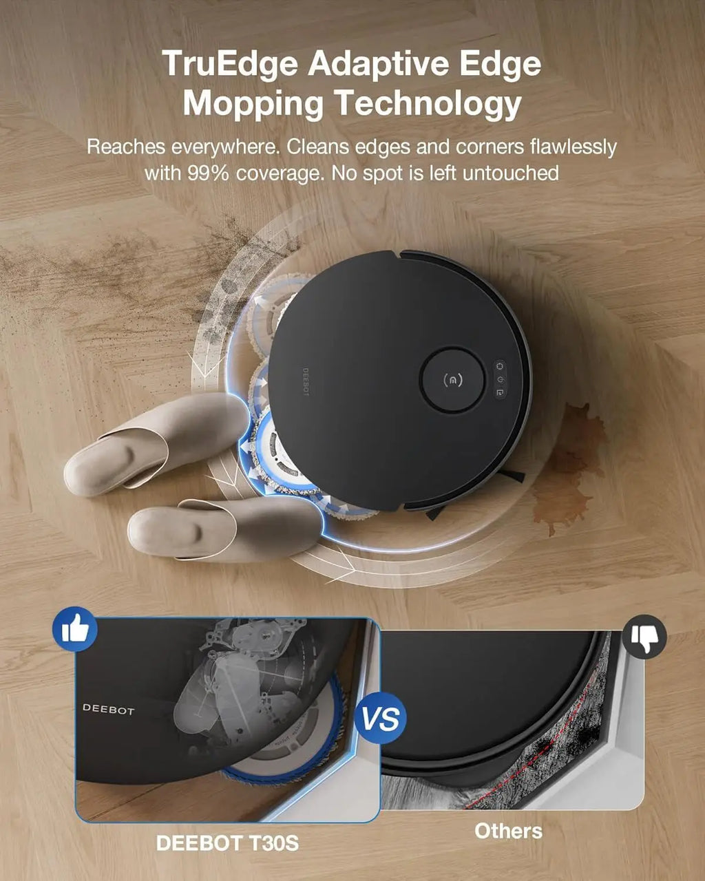 T30S nursing robot vacuum cleaner and mop automatic mop lifting zero entanglement