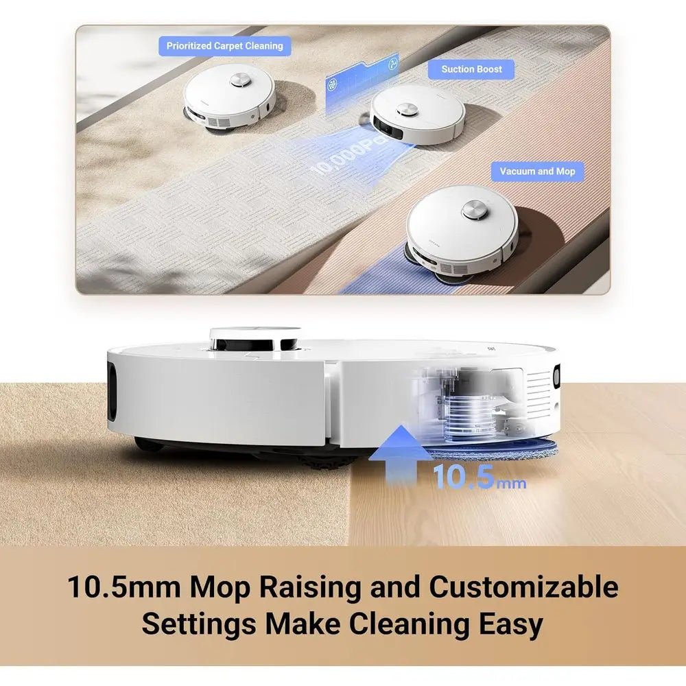 Ultra Gen 2 Robot Vacuum and Mop: 10,000Pa Suction, Auto-Empty, Self-Wash Mop, 75 Days, Smart Obstacle Avoidance, Carpet Cleaner