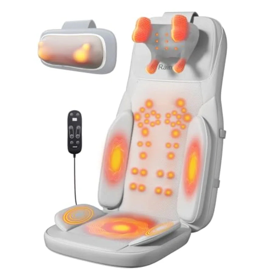Shiatsu Neck and Back Massage Cushion with Heat - 4D Deep Tissue Kneading Full-Back Massager for Stress Relief Adjustable Inten