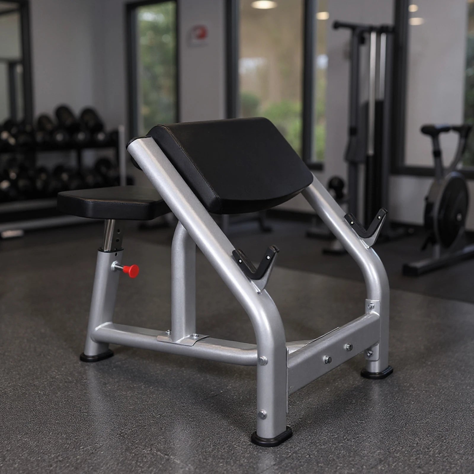 Seated Isolated Barbell Dumbbell Biceps Station with Adjustable Seat Fitness Equipment for Home Gym Strength Training