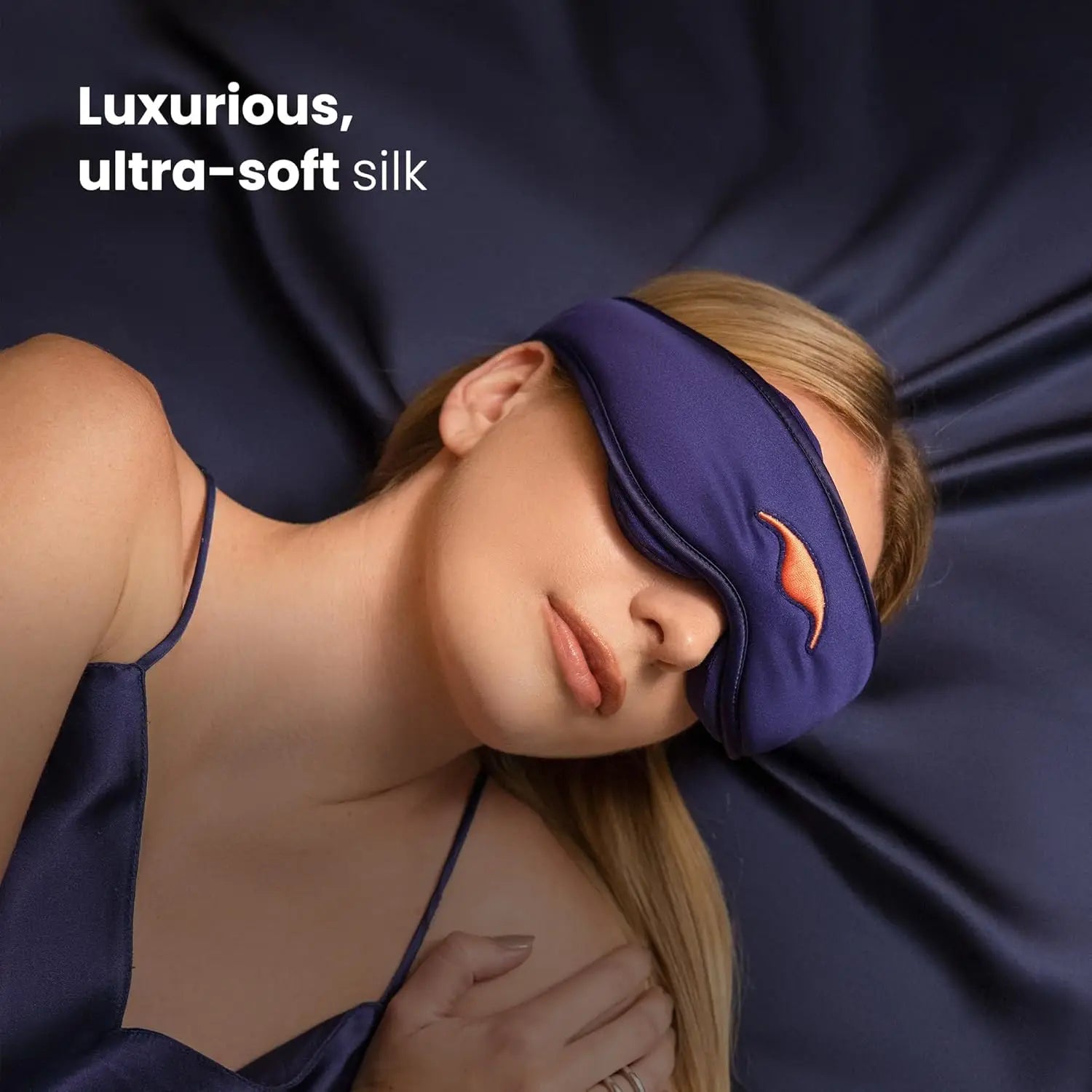 Premium 22 Momme Silk Sleep Mask for Blackout Comfort, Breathable and Adjustable Fit in Purple