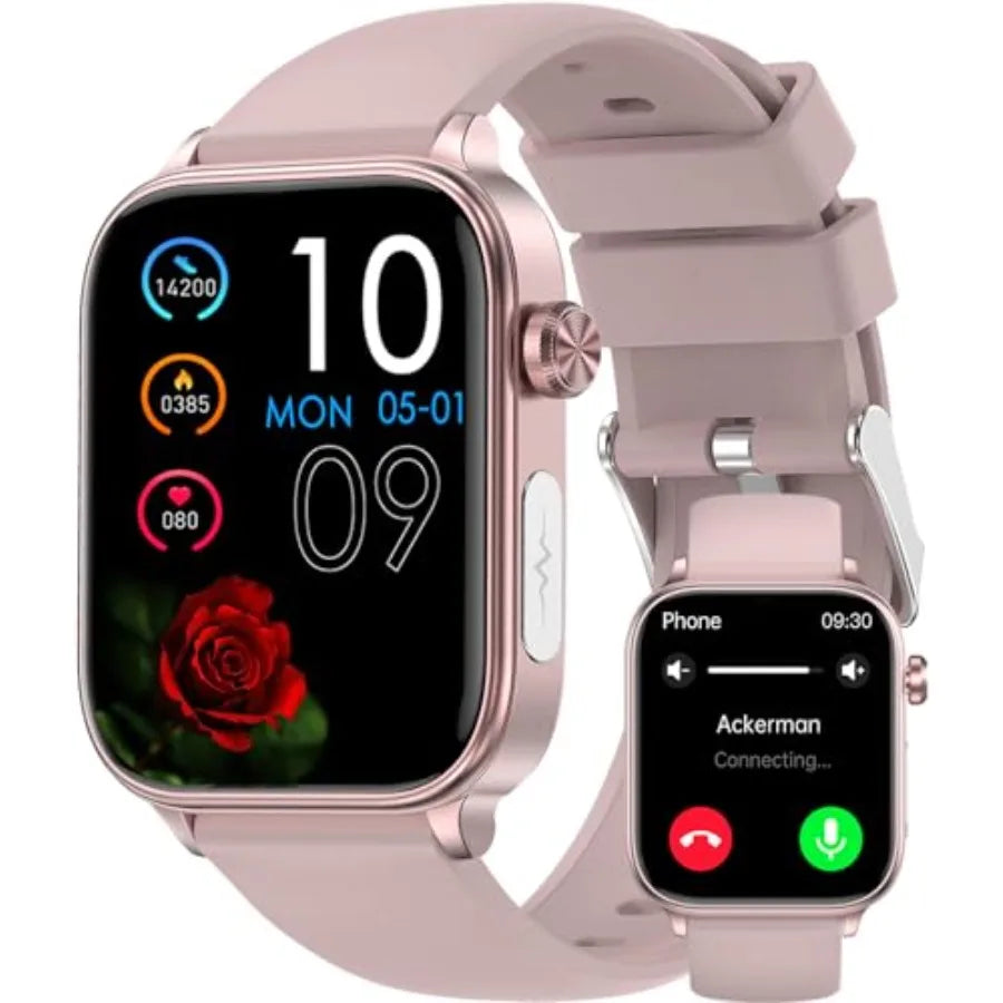 Men's Women's Smart Watch 1.96-inch HD Touchscreen Fitness Tracker with 100+ Sports Modes Blood Pressure Heart Rate Blood Oxyge