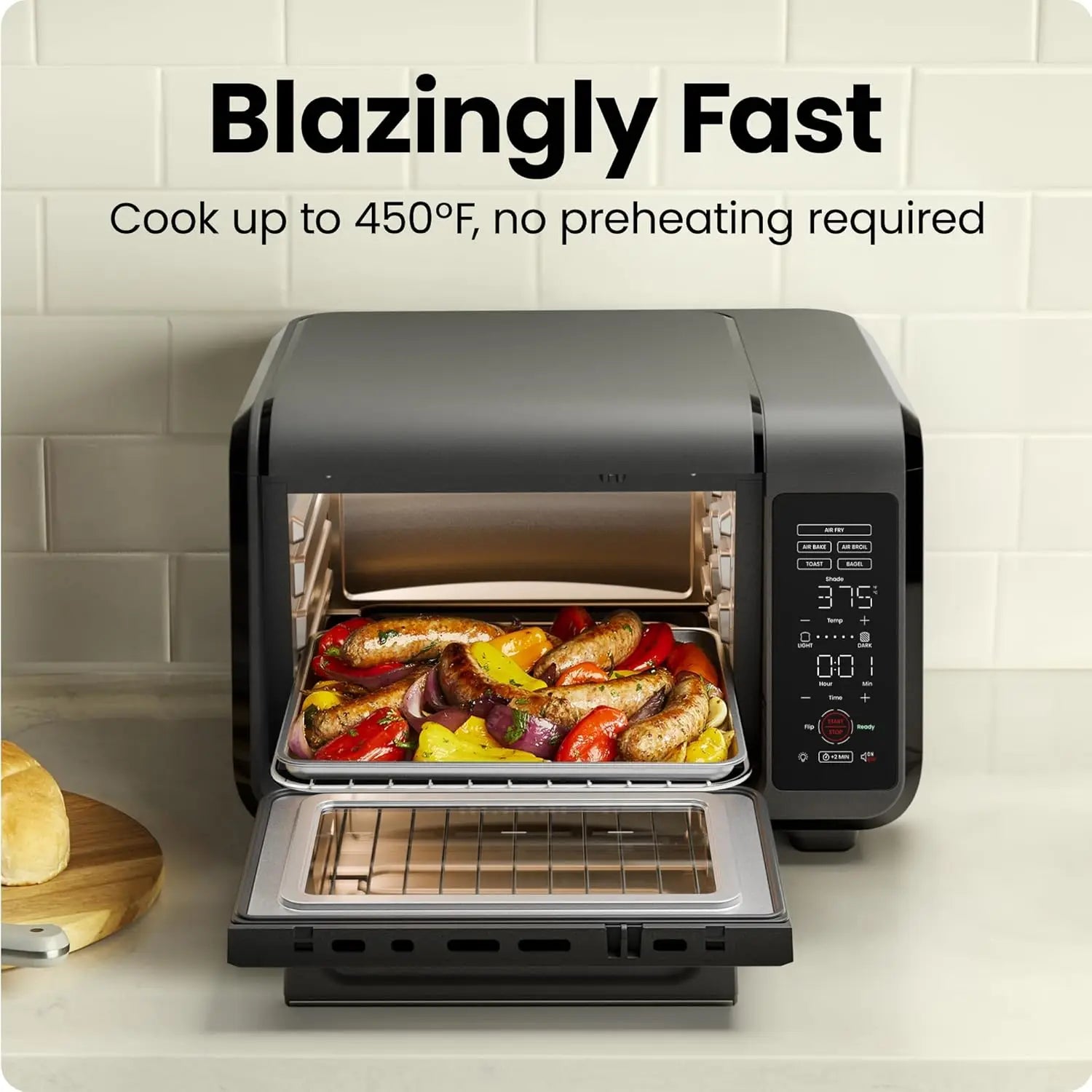 Air Fryer Toaster Oven Combo with Bake, Broil, Toast Functions for Quick Healthy Meals