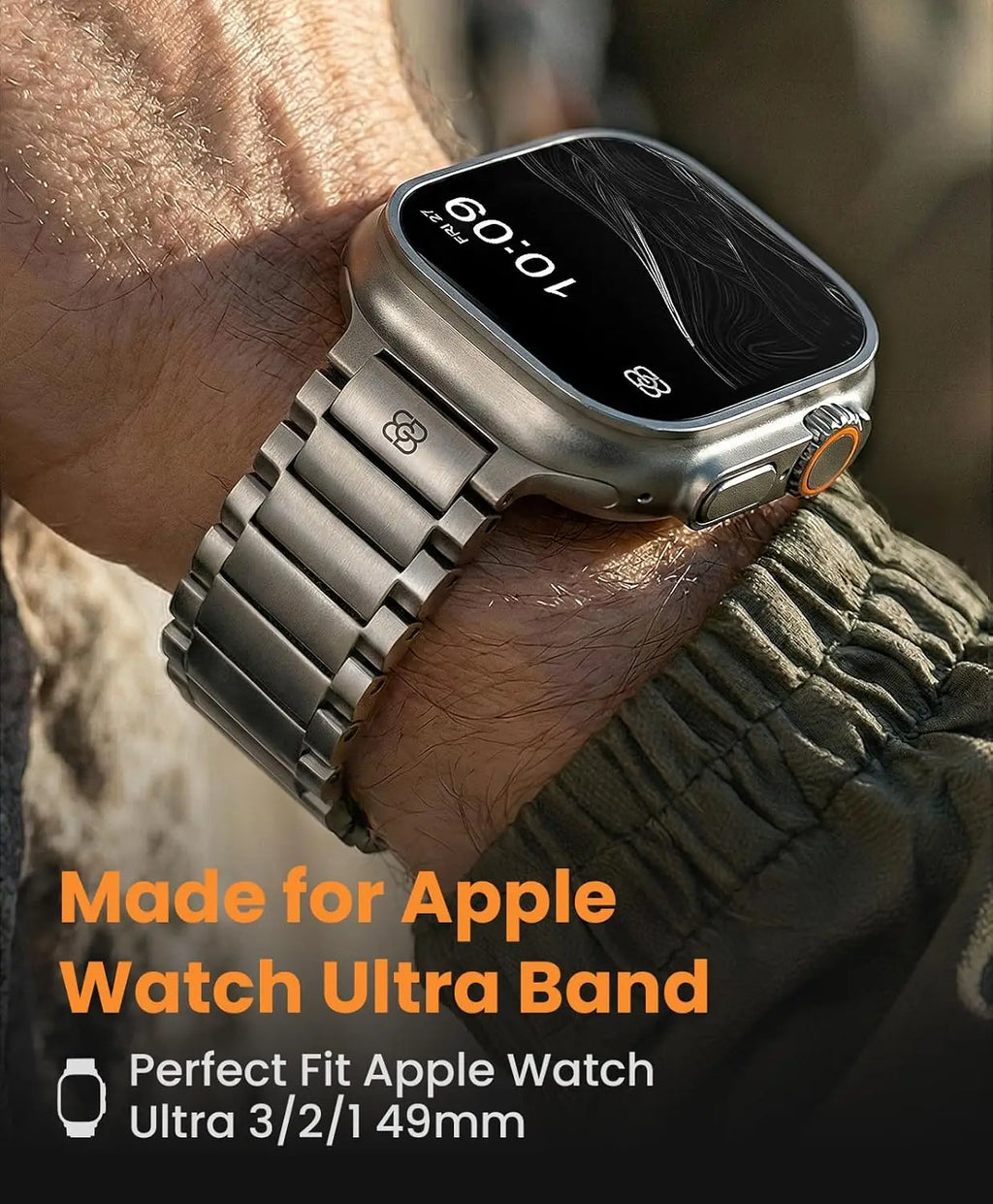 Titanium Watch Band for Apple Watch Ultra & Series 46mm/49mm, Magnetic Clasp, Durable Scratch-Resistant Metal