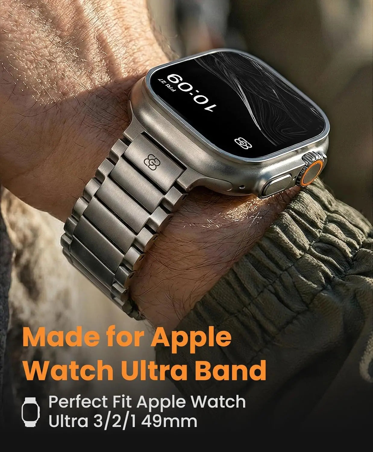 Titanium Watch Band for Apple Watch Ultra & Series 46mm/49mm, Magnetic Clasp, Durable Scratch-Resistant Metal