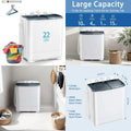 Compact Twin Tub Washer and Dryer, 22lbs Capacity, with Rack & Hangers, Ideal for Camping and RV Use
