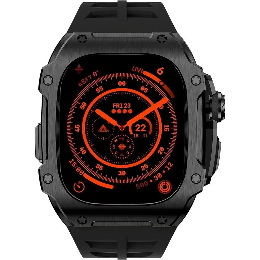 SCHIK RM Style StainlSteel Watch Case+Sport Rubber Watch Band Men Women Watch Kit，or Watch Ultra 49MM Diy iication Kit Replaceme