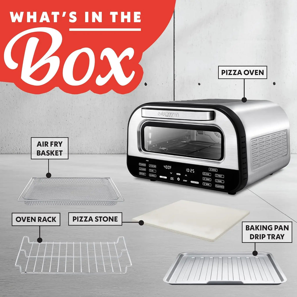 Indoor Pizza Oven Air Fryer Toaster - 1800W Multi-Cooker with Pizza Stone, Digital Controls & 6 Presets