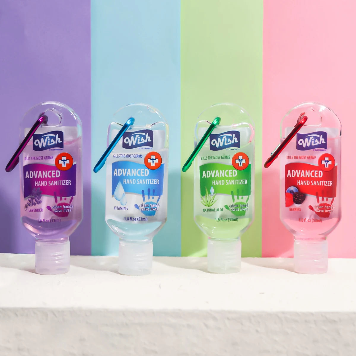 4-Pack Travel-Size Moisturizing Hand Sanitizer Gel (1.8oz each) | Rinse-Free & Formaldehyde-Free with Aloe Vera & Vitamin E | Fr