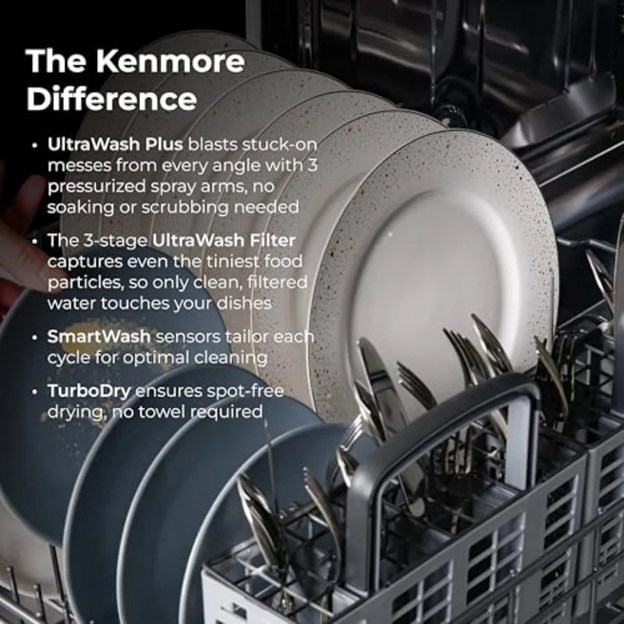 24 Built-In Dishwasher - UltraWash Plus TurboDry SmartWash EasyFlex Third Rack - 15 Place Settings - 45 DBA - ENERGY STAR Certi
