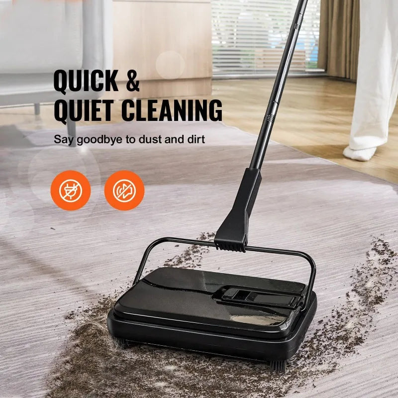 Non-Electric Carpet Sweeper 7.87in Sweeping Path 300ml Dustbin 180° Rotating Head Cleans Pet Hair Dust For Home Office Floors