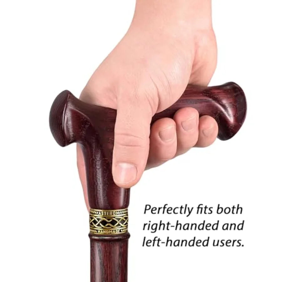 Walking Cane for Men Women - Handmade Ergonomic Wooden Canes with Comfort Grip for Daily Support and Stability Ideal for Senior