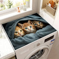 A Cat-Patterned Washing Machine Top Cover Mat, Suitable for Modern Washing Machines And Dryers
