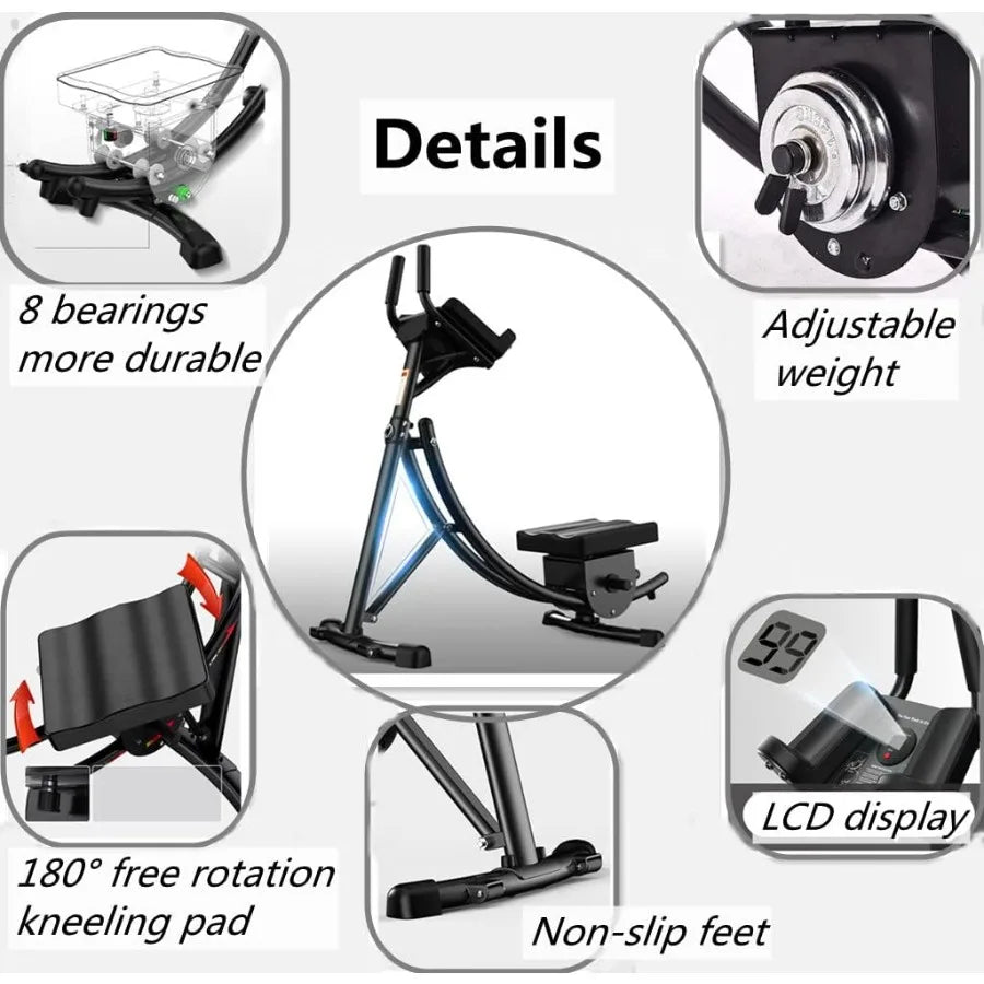 Ab Machine Adjustable Ab Workout Equipment Abs Machine for Stomach Workout Abdominal Core Fitness Equipment For Home Gym Streng