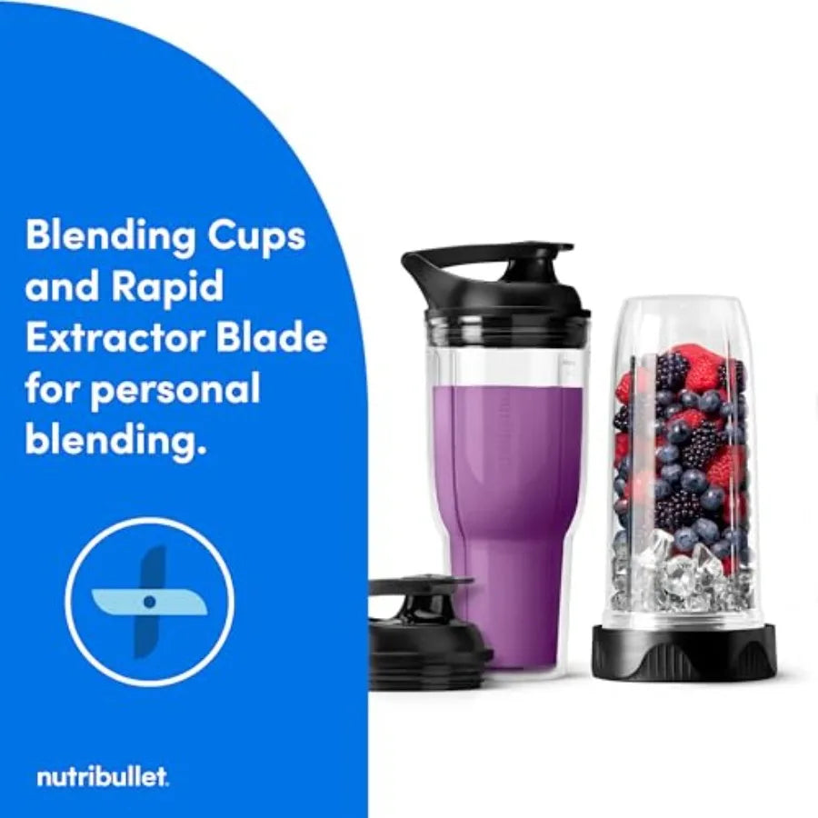 3-1 Compact Kitchen System 1200W with Blender Food Processor Coffee and Spice Grinder Gunmetal Gray 32oz 24oz Blending Cups 2-C