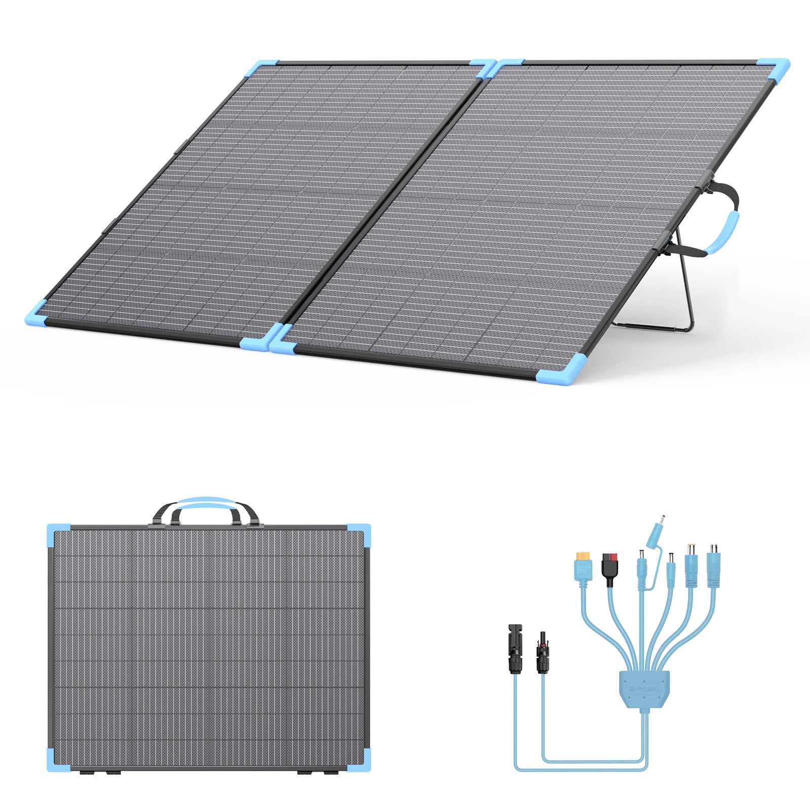 EPOWO 220W Portable Foldable Solar Panel Kit Complete Solar Power Station Generator Charger for Car Boat Caravan Camping Outdoor